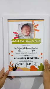 Biodata Anak Bayi Bingkai A4