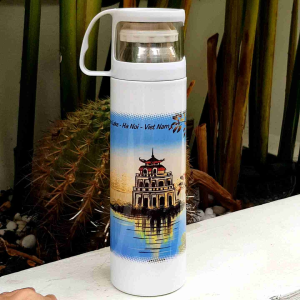 Bình giữ nhiệt 2 chiều nóng lạnh in tranh vẽ danh lam thắng cảnh nổi tiếng Việt Nam quà tặng lưu niệm ý nghĩa độc đáo