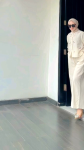 Oneset Linen Crop Bordir