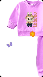 Baju Anak Perempuan Setelan Jogger Balita Laki Laki Terbaru Gambar Labubu Cute