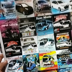 1 LEMBAR STIKER BUS MOTIF CAMPUR BAHAN ORI ANTI AIR/ STIKER BUS MOTIF RANDOM BERKUALITAS BUS VIRAL
