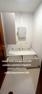 Helper room storage bed and cabinet customize singapore/bomb shelter/store room/helper room/unity