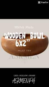 WOODEN BOWL (6x2 inches) | SOUP BOWL | MANGKOK | ACACIA WOOD
