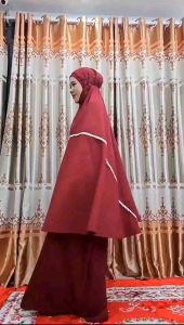 (Pre-order) Telekung Cotton Sejuk Lace Akasia Kristal premium quality