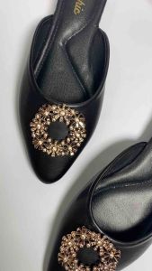 Futto.chic sepatu flat mules wanita cantik slip-on pita M05