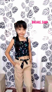 TROUSER PRINTED TERNO PANTS AND TOP FOR KIDS GIRL (fit 4-9y/o)