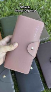 NEW 100Slots Personalised Money Organizer | PU Leather | Book Type | Budget Wallet