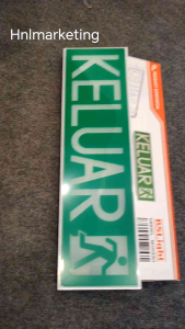 BS LIGHT LED WALL TYPE KELUAR SIGN 21.5 X 6 INCHES ( SIRIM & BOMBA APPROVED )
