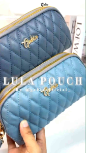 GFR - Lula By Gabia Pouch Wanita 2 Ruang & Resleting Dompet Wanita Bordir Bahan Kulit Sintesis