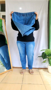 Hoshi Muat Hingga BB 150kg Celana Legging Jeasn Panjang Wanita streach Super Jumbo