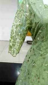 Gaun Pesta Panjang Leher Sabrina Bahan Full Tile Mewah