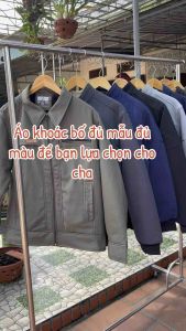 Áo khoác nam trung niên lót lông cổ bẻ tặng bố