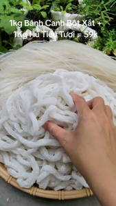 Combo 2Kg Gồm: 1kg Bánh Canh Bột Xắt Màu Trắng + 1kg Hủ Tiếu Tươi Phơi Dẻo