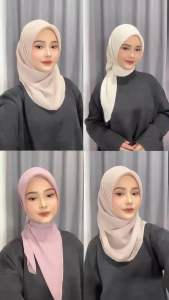 【𝐁𝐔𝐘 𝟐 𝐆𝐄𝐓 𝟑】𝙋𝙄𝙉𝙆𝙋𝙇𝙀 ~   Bella Square Hijab Segiempat Polycotton ukuran 110 x 110