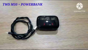 HANDSFREE BLUETOOTH EARPHONE TWS M10 FULL BASS HANSFREE POWERBANK TERMURAH