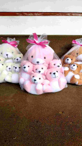 Boneka beranak teddy bear mini /free klambu
