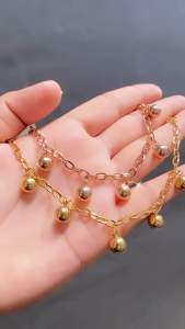 Gelang Rantai Boba Licin Wanita Anti Karat Titanium CXB296