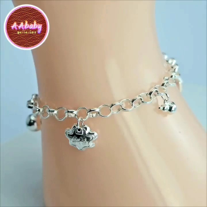 🌈AAbaby Galleries AA111B Pure Silver S990 Baby Anklet Bracelet 5 Treasures 纯银五宝小孩脚链Rantai Kaki Tangan Gelang Kaki Kanak