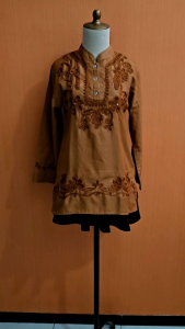 atasan wanita coklat SEMPURNA cewek S M lengan panjang blpuse tunik