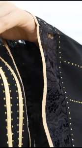 Gamis Hitam Abaya Turki Gamis Arab Renda Depan Full