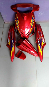 Full bodi Halus Cover Body Halus yamaha Mio Sporty Merah Maroon Striping bendera