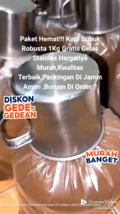 Kopi Bubuk Robusta 1Kg Bonus Gelas Stainless Kopi Hitam Asli Wangi & Kuat 1Kg