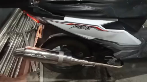 HONDA BEAT 110 FI TEARDROP POWER PIPE WITH COMPLETE SET BRACKETCLAMPSPRINGCANISTER AND STRAIGHT ELBO