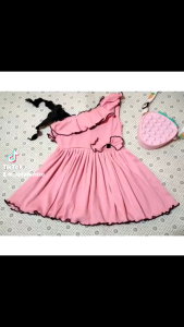 FRILL DRESS ONE-SIDED TWO WAY AND VBACK DRESS FOR KIDS