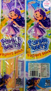 50pcs YOGURT STICK CANDY PURPLE BERRY/loot bag fillers/paninda/giveaways/party favors.