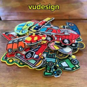 Sticker Dán VảiSticker Ủi Thêu Quần Áo Balo Phương Tiện Giao Thông Ô Tô Tàu Lửa Cứu Hoả Xe Công Trình McQueen Vudesign