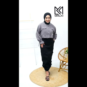 Rok Cargo Serut Wanita: Ukuran Standard & Jumbo