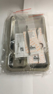 อุปกรณ์ทำแผล set5ชิ้น ประกอบด้วย1.ถาดหลุมล้างแผล10"2.หมุดหยั่งแผล16cm 3.ทิชชู่ฟอเซป14.5cm 4.ที่ขูดแผล14cm 5.กรรไกรตัด12.cmงบใจในใจใน