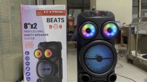 Partybox Asatron BEATS 8x2 Double 8 Inch Include 2 Mic Wireless