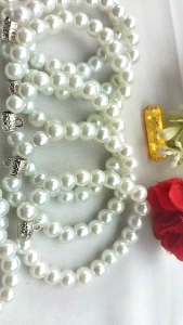 Hjabnur 1-12 PCS Gelang Mutiara Sintetis 8 MM - Gelang Cantik Handmade