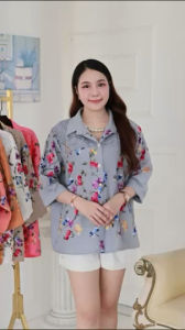 เสื้อเชิ้ตคอปกผ้าลินินอก 38 ถึง 42 นิ้วและอก 44 ถึง 46 นิ้วและอก 48 ถึง 52 นิ้วงานฟรีไซด์