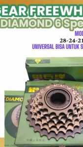(GEAR 6 SPEED DIAMOND) Gir Freewheel Ulir Drat Sepeda 6sp Universal Mtb Lipat Gunung Federal