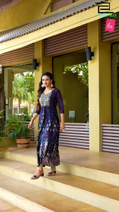 [PRE-ORDER] Ready Made Long Anarkali Gown With Embroidered  ( Delivery 15 days )