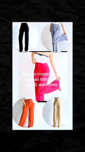 HARPER HIGH WAIST DRAWSTRING KNITTED STRAIGHT CUT TROUSER HIGH QUALITY RIBBED PANTS FOR WOMEN