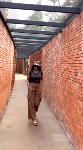 Celana Cargo Crinkle Wanita Premium Jumbo