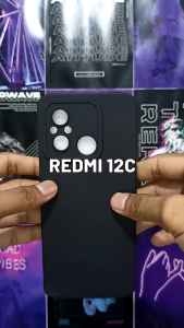 PROMO PAKET MURAH 3 IN 1 SOFTCASE XIAOMI REDMI 12C CAMERA SOFTCASE SLIM BLACK MATTE CASE LIQUIT + ANTI GORES CERAMIC MATTE ANTI SPY + SKIN CARBON 3D