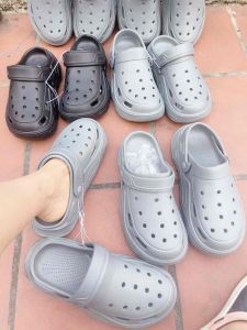 Dép Cross nam - dép bánh mì đế cao Phom gọn ôm Êm Cho Nam-sục namnữ hở lỗ đi biển đi mưa