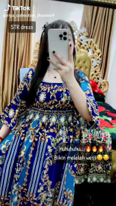 STR dress inces smoke trompet Riyacollection Baju Wanita Rayon Casual