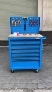 Tủ Dụng Cụ 6 Hộc Kéo Màu Xanh Dương Kèm Vách Lưới Fabina