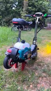 หัวเครื่องตัดหญ้าtiger411(ไทยแท้)แปลงสกู๊ตเตอร์น้ำมันสตาร์ติดง่ายบิดติดมือแถมน้ํามันออโต้ลูป2T