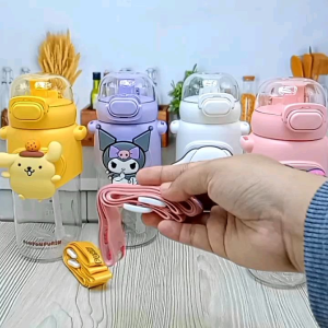 Botol Minum Karakter Sanrio 600ml / Botol Sedotan Import / Tempat Minum Cinnamoroll / Botol Melody