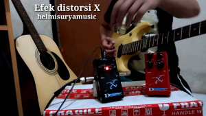 Efek gitar distorsi X plus Adaptor suara mantap