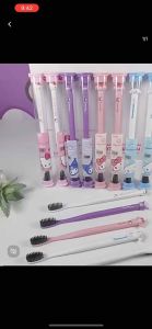 [Sg Ready Stocks] Sanrio Activated Carbon Bamboo Charcoal Soft Toothbrush Ultra-Fine Soft Toothbrush portable and good for Traveling / Kitty Kuromi Melody