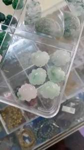 dây chuyền hoa sen ngọc cẩm thạch jade mix bạch ngọc dây chuyền đá phong thuỷ trang sức thiết kế đủ hoá đơn thẻ bảo hành