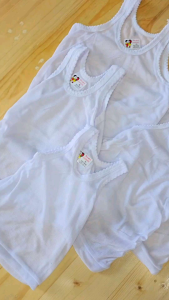 Singlet Kaos Dalam Bayi / Anak Balita PAUD TK SD Perempuan Cowok Putih Polos S M L XL XXL Termurah Daishin