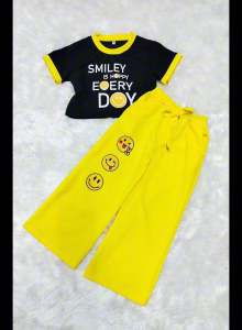 เซท2ชิ้น แฟชั่นเด็ก👩🏻 กางเกงขายาว สกรีนและสบาย อ่าคับน้อนน้อน